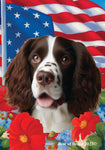 Springer Spaniel L/W - Best of Breed  Patriotic I All-American Outdoor House and Garden Flag