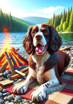 Springer Spaniel Liver/White - Best of Breed DCR Summer Camping   Outdoor House and Garden Flag
