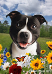 Staffordshire Bull Terrier Black/White - Best of Breed  Summer Fields Outdoor House and Garden Flag