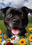 Staffordshire Bull Terrier Black - Best of Breed  Summer Fields Outdoor House and Garden Flag