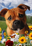 Staffordshire Bull Terrier Orange -  Best of Breed  Summer Fields Outdoor House and Garden Flag