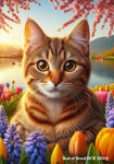 Tabby Brown Cat -  Best of Breed DCR Spring House and Garden Flag