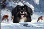 Tibetan Spaniel Black/White -  Best of Breed Winter Wonderland Floor Mat Tufted Loop 18" x 27"