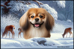 Tibetan Spaniel Fawn -  Best of Breed Winter Wonderland Floor Mat Tufted Loop 18" x 27"