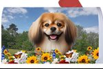 Tibetan Spaniel Fawn -  Best of Breed Summer Flowers Mailbox Cover Hi-Grade Vinyl 6" x 19"