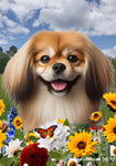 Tibetan Spaniel Fawn -  Best of Breed  Summer Fields Outdoor House and Garden Flag