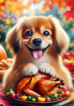 Tibetan Spaniel Fawn - Best of Breed DCR Thanksgiving Outdoor House and Garden Flag