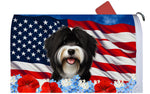 Tibetan Terrier Black/White -  Best of Breed Patriotic Mailbox Cover Hi-Grade Vinyl 6" x 19"