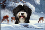 Tibetan Terrier Black/White -  Best of Breed Winter Wonderland Floor Mat Tufted Loop 18" x 27"