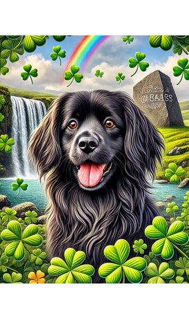 Tibetan Spaniel Black - Best of Breed DCR Saint Patricks Day Day Outdoor House and Garden Flag