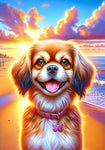 Tibetan Spaniel Fawn - Best of Breed DCR Summer Sunset Outdoor House and Garden Flag
