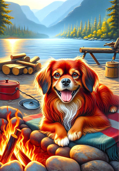 Tibetan Spaniel Red - Best of Breed DCR Summer Camping   Outdoor House and Garden Flag