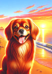 Tibetan Spaniel Red - Best of Breed DCR Summer Sunset Outdoor House and Garden Flag