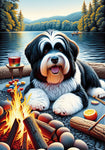 Tibetan Terrier Black - Best of Breed DCR Summer Camping   Outdoor House and Garden Flag