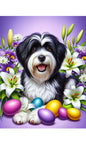 Tibetan Terrier Black - Best of Breed DCR Easter Holiday    Outdoor House and Garden Flag