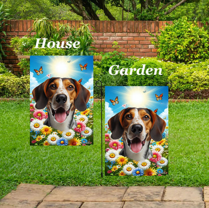 Tree Walker Coonhound -  Best of Breed  Summer Butterflies Outdoor House and Garden Flag
