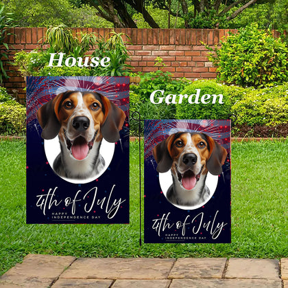 Tree Walker Coonhound -  Best of Breed  Independence Day July 4th Fourth of July   Outdoor House and Garden Flag