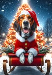 Tree Walker Coonhound - Best of Breed DCR Christmas Outdoor House and Garden Flag