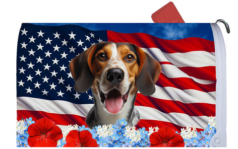 Tree Walker Coonhound -  Best of Breed Patriotic Mailbox Cover Hi-Grade Vinyl 6" x 19"