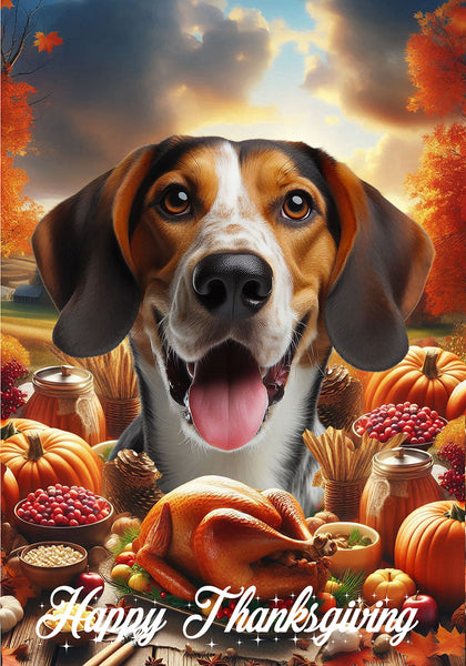 Tree Walker Coonhound -  Best of Breed  Thanksgiving Outdoor House and Garden Flag