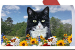 Tuxedo Cat - Best of Breed Summer Flowers Mailbox Cover Hi-Grade Vinyl 6" x 19"