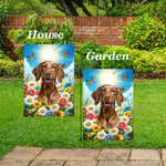 Vizsla - Best of Breed  Summer Butterflies Outdoor House and Garden Flag