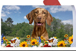 Vizsla - Best of Breed Summer Flowers Mailbox Cover Hi-Grade Vinyl 6" x 19"