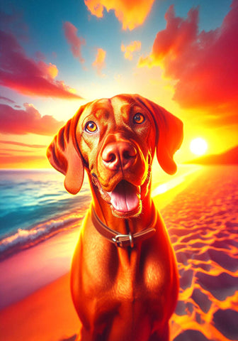 Vizsla - Best of Breed DCR Summer Sunset Outdoor House and Garden Flag