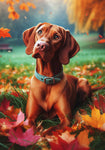 Vizsla - Best of Breed DCR Falling Leaves Outdoor Flag