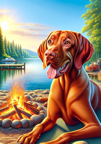 Vizsla - Best of Breed DCR Summer Camping   Outdoor House and Garden Flag
