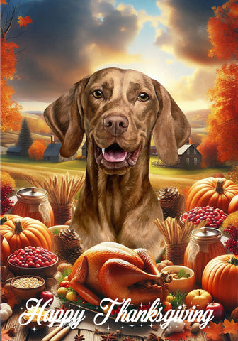 Vizsla - Best of Breed  Thanksgiving Outdoor House and Garden Flag
