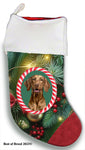 Vizsla - Best of Breed  Christmas Stocking 13.5"  Red Gaming Cloth with Red Lining ,Plush White Cuff