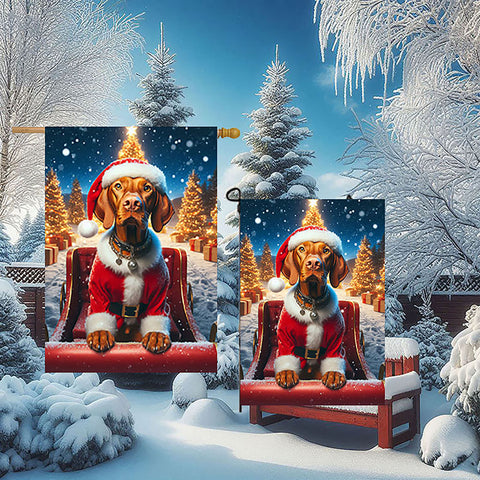 Vizsla - Best of Breed DCR Christmas Outdoor House and Garden Flag
