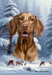 Vizsla - Best of Breed  Winter Wonderland Outdoor House and Garden Flag