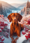 Vizsla - Best of Breed DCR Winter Berries Outdoor House and Garden Flag