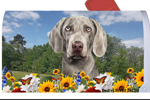 Weimeraner - Best of Breed Summer Flowers Mailbox Cover Hi-Grade Vinyl 6" x 19"