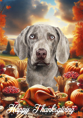 Weimaraner - Best of Breed  Thanksgiving Outdoor House and Garden Flag