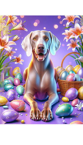 Weimaraner - Best of Breed DCR Easter Holiday    Outdoor House and Garden Flag