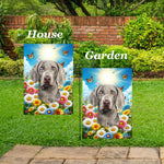 Weimaraner - Best of Breed  Summer Butterflies Outdoor House and Garden Flag