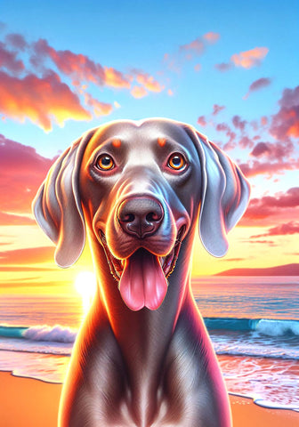 Weimaraner - Best of Breed DCR Summer Sunset Outdoor House and Garden Flag