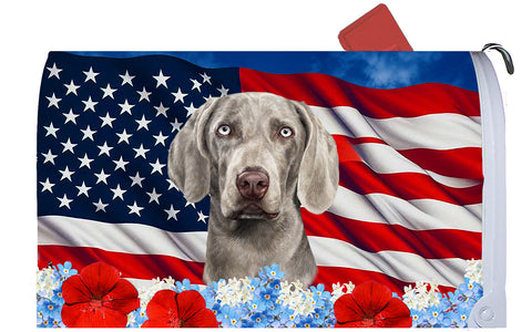 Weimeraner - Best of Breed Patriotic Mailbox Cover Hi-Grade Vinyl 6" x 19"