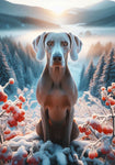 Weimaraner - Best of Breed DCR Winter Berries Outdoor House and Garden Flag