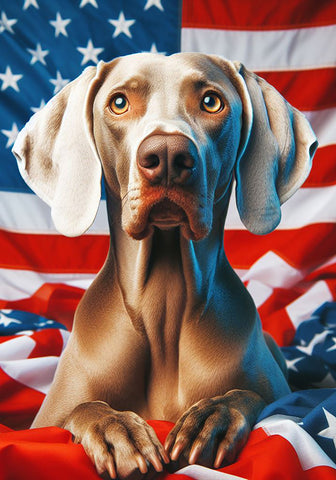 Weimaraner - Best of Breed DCR Patriotic I Outdoor Flag