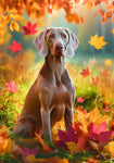 Weimaraner - Best of Breed DCR Falling Leaves Outdoor Flag