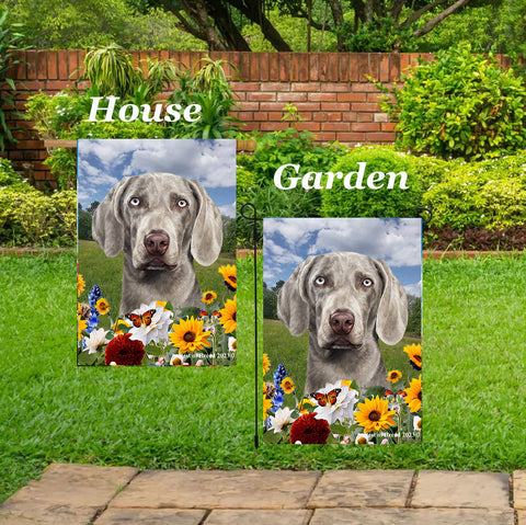Weimeraner - Best of Breed  Summer Fields Outdoor House and Garden Flag