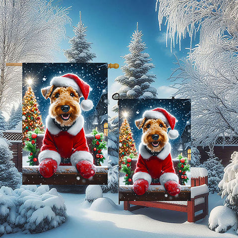 Welsh Terrier - Best of Breed DCR Christmas Outdoor House and Garden Flag