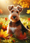 Welsh Terrier - Best of Breed DCR Falling Leaves Outdoor Flag