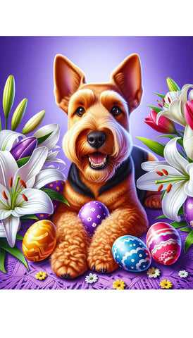 Welsh Terrier - Best of Breed DCR Easter Holiday    Outdoor House and Garden Flag