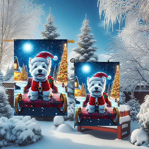 Westie -  Best of Breed DCR Christmas Outdoor House and Garden Flag