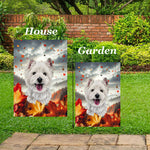 Westie - Best of Breed  Fall Leaves Outdoor House and Garden Flag